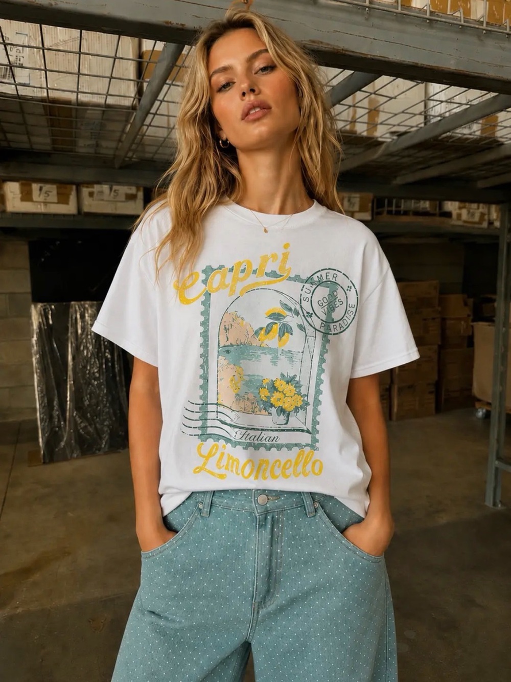 White Capri Limoncello Graphic T-shirt